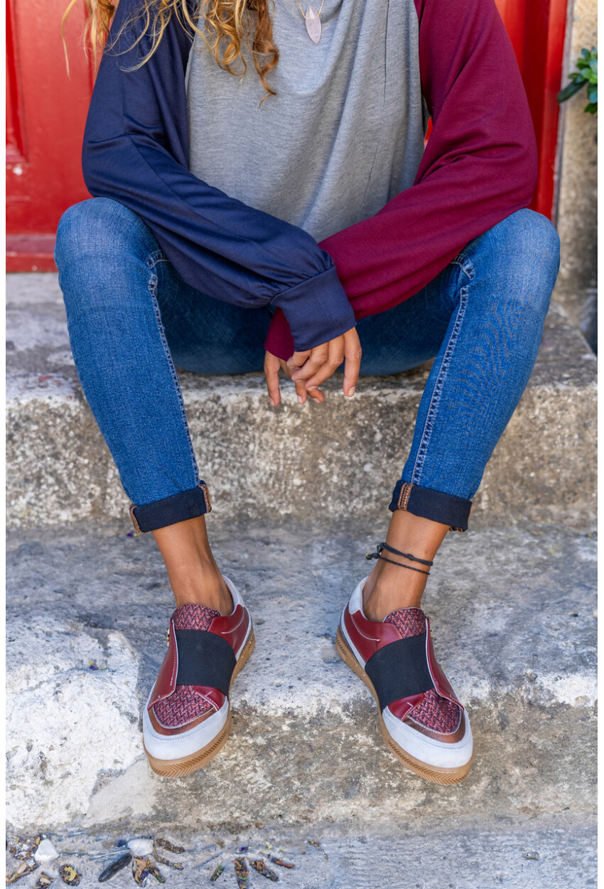 Guki35 Kadın Bordo Günlük Rahat Vegan Lotus Sneaker Gk-Spica052
