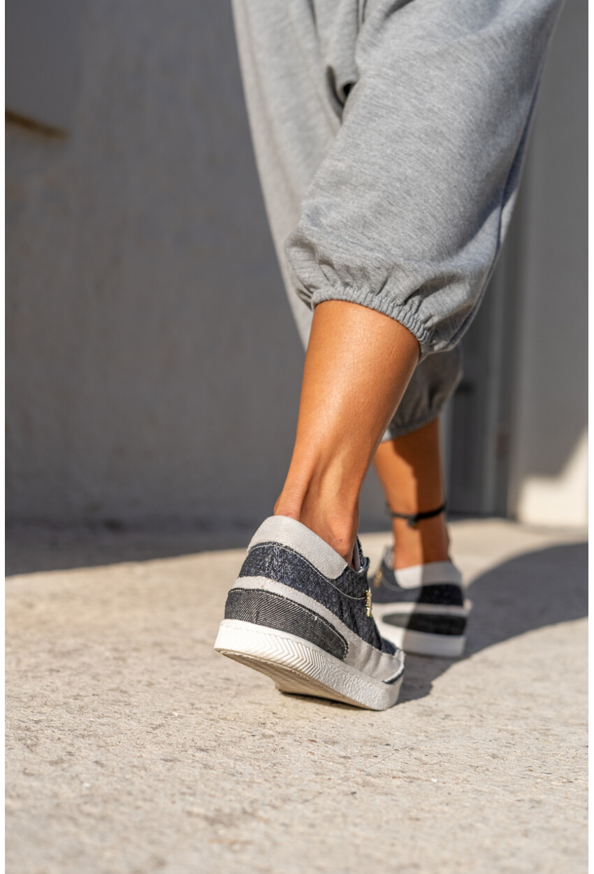 Guki35 Kadın Gri-Siyah Günlük Rahat Vegan Celebration Sneaker Gk-Spica055