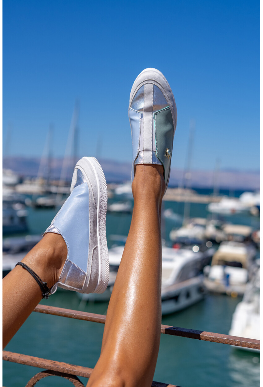 Guki35 Kadın Mavi-Yeşil Günlük Rahat Vegan İmagination Sneaker Gk-Rigel050