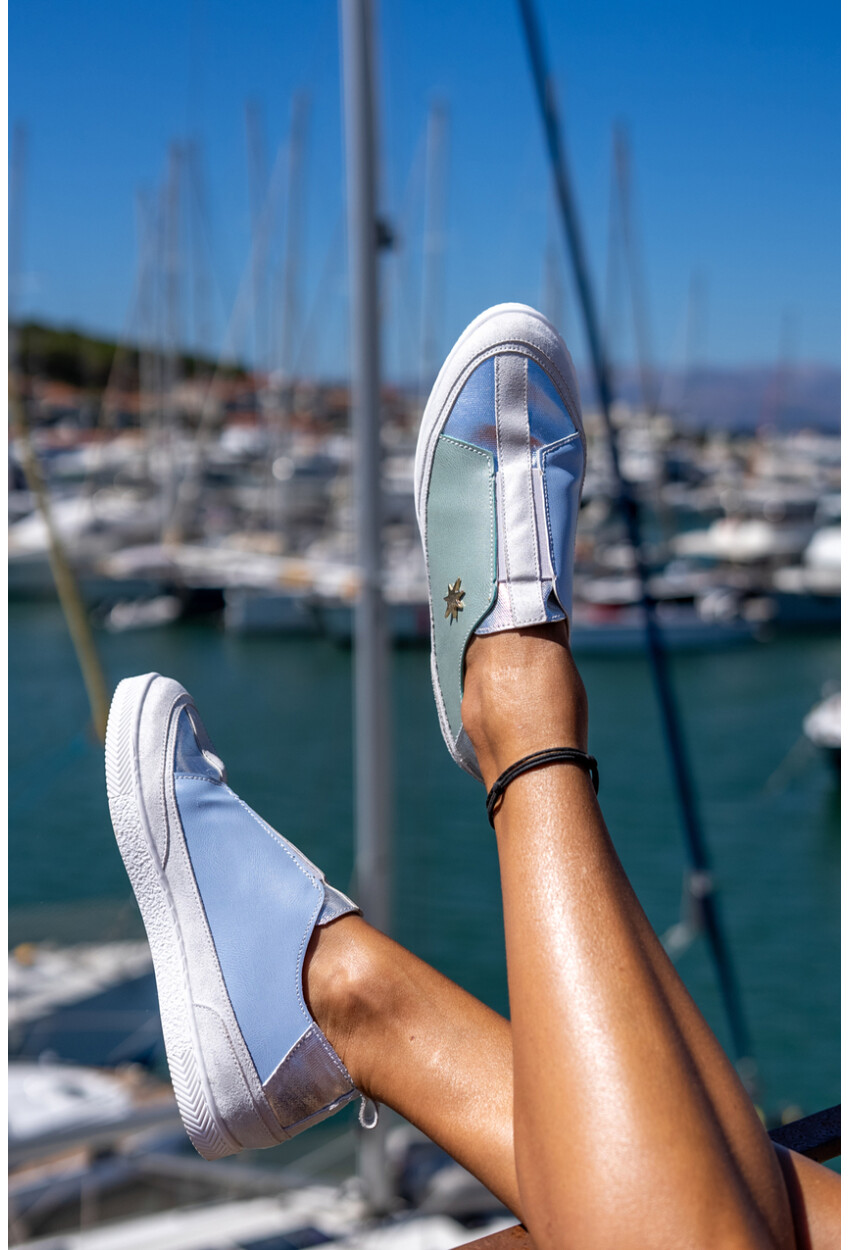 Guki35 Kadın Mavi-Yeşil Günlük Rahat Vegan İmagination Sneaker Gk-Rigel050