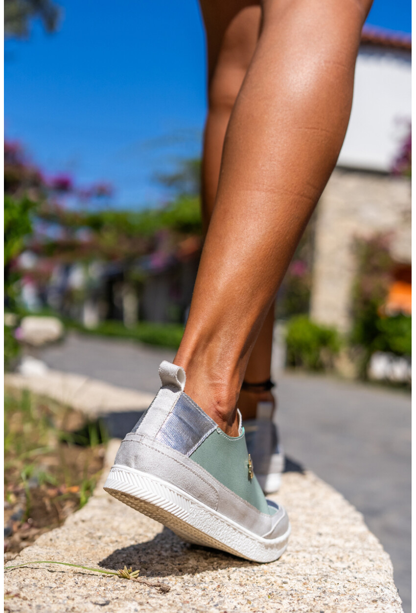 Guki35 Kadın Mavi-Yeşil Günlük Rahat Vegan İmagination Sneaker Gk-Rigel050