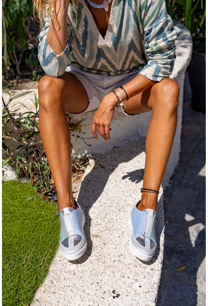 Guki35 Kadın Mavi-Yeşil Günlük Rahat Vegan İmagination Sneaker Gk-Rigel050