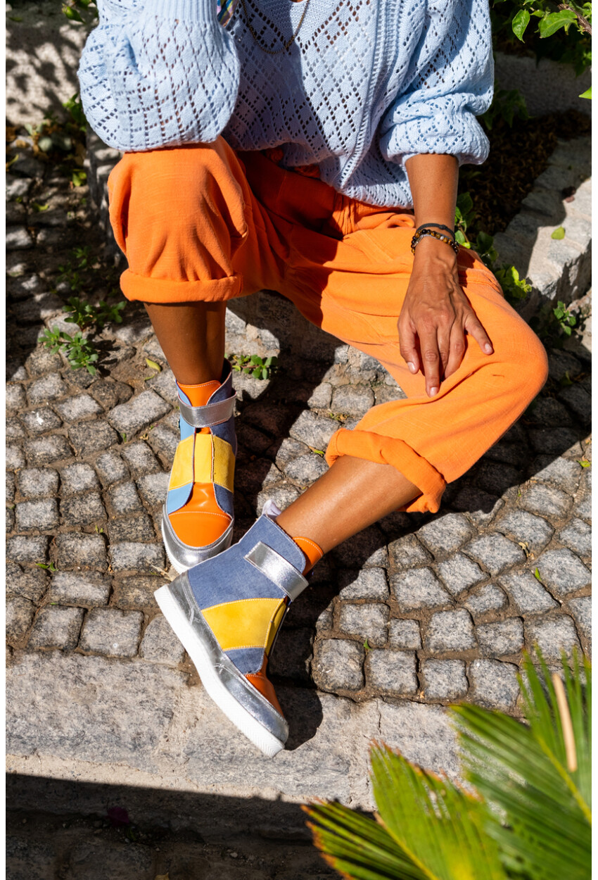 Guki35 Kadın Multi Günlük Rahat Vegan Adventure High Top Sneaker Gk-Leporis033
