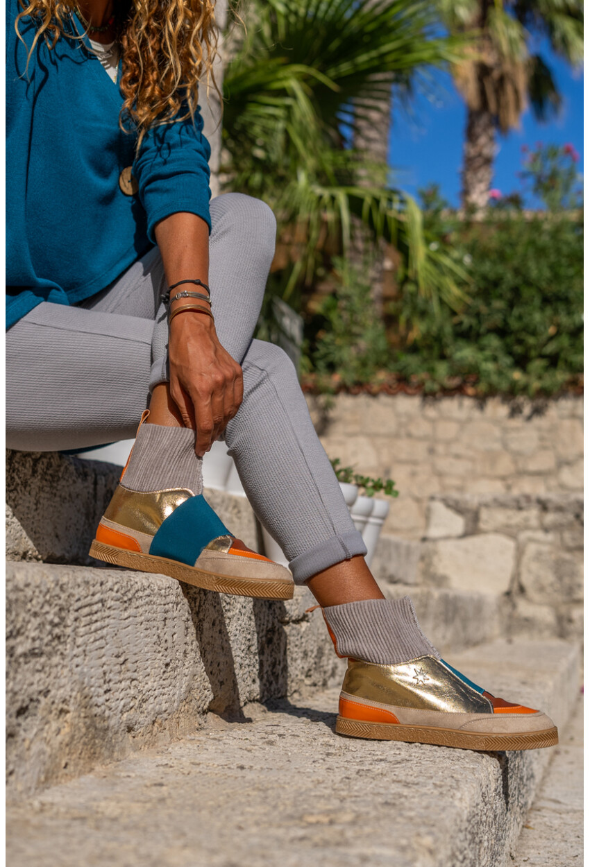 Guki35 Kadın Multi Günlük Rahat Vegan Color High Top Sneaker Gk-Venüs057