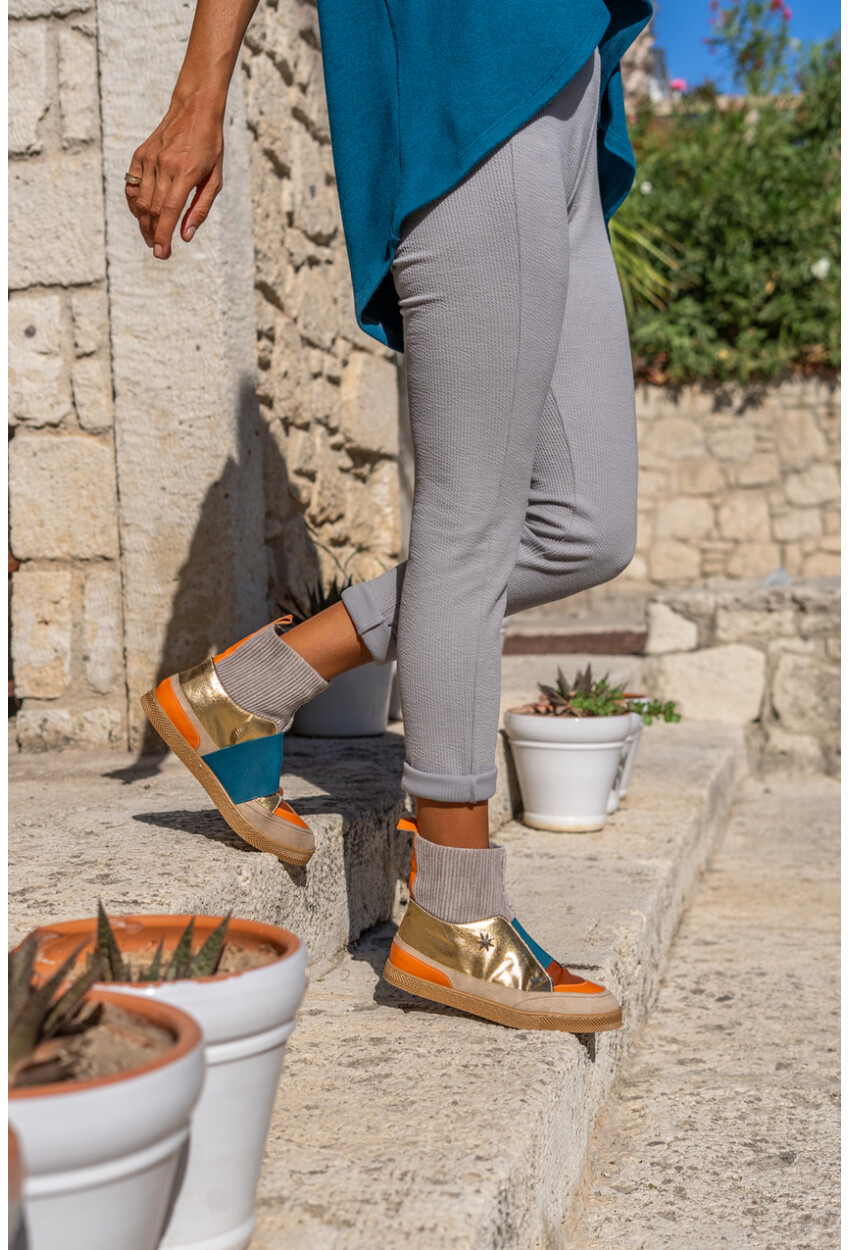 Guki35 Kadın Multi Günlük Rahat Vegan Color High Top Sneaker Gk-Venüs057