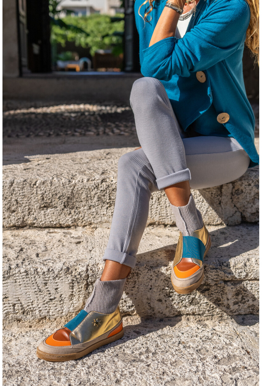Guki35 Kadın Multi Günlük Rahat Vegan Color High Top Sneaker Gk-Venüs057
