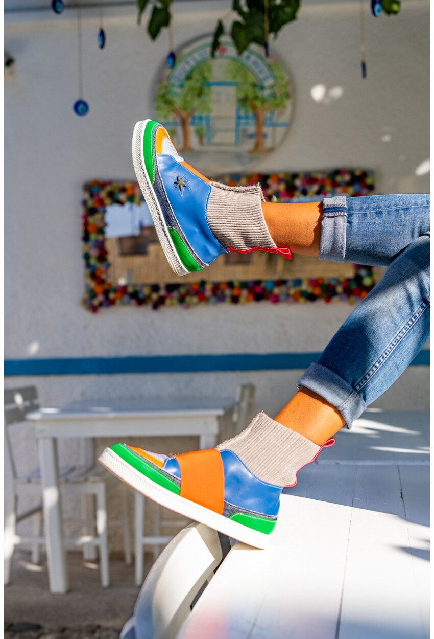 Guki35 Kadın Multi Günlük Rahat Vegan Enthusiasm High Top Sneaker Gk-Venüs062