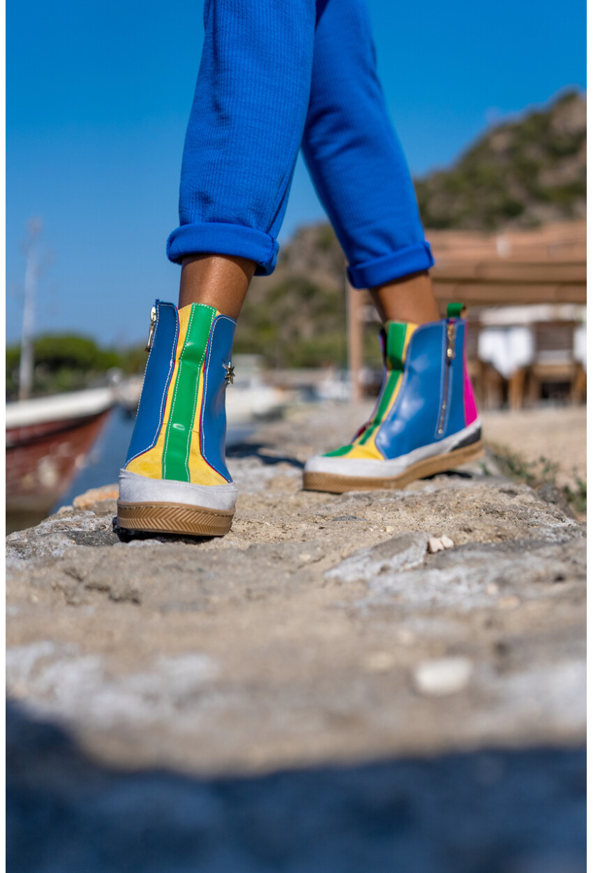 Guki35 Kadın Multi Günlük Rahat Vegan Free High Top Sneaker Gk-Earendel063