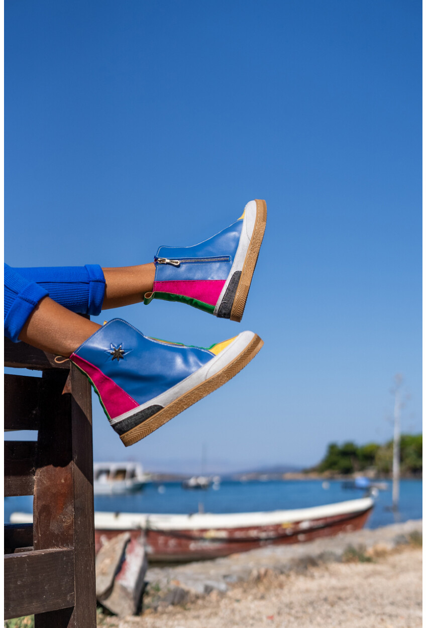 Guki35 Kadın Multi Günlük Rahat Vegan Free High Top Sneaker Gk-Earendel063