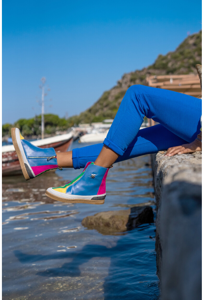 Guki35 Kadın Multi Günlük Rahat Vegan Free High Top Sneaker Gk-Earendel063