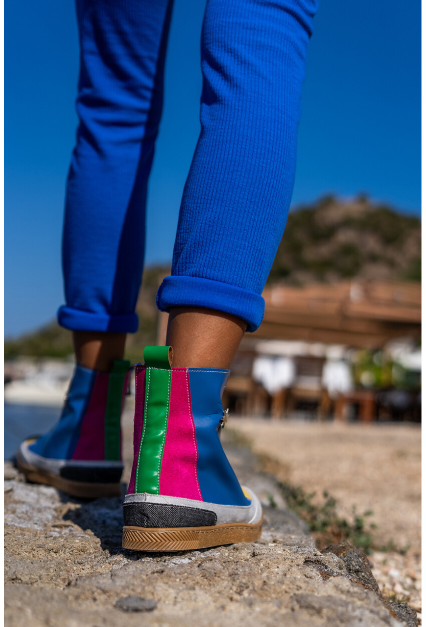 Guki35 Kadın Multi Günlük Rahat Vegan Free High Top Sneaker Gk-Earendel063