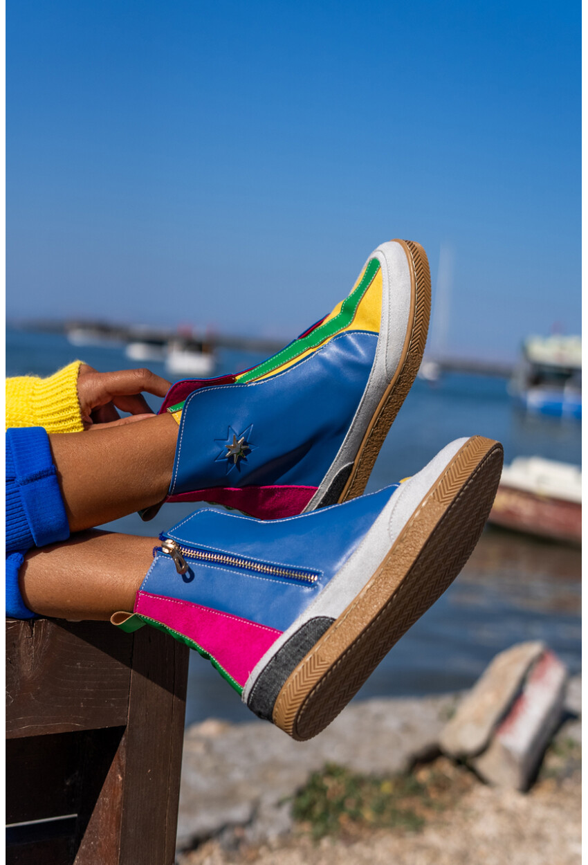 Guki35 Kadın Multi Günlük Rahat Vegan Free High Top Sneaker Gk-Earendel063
