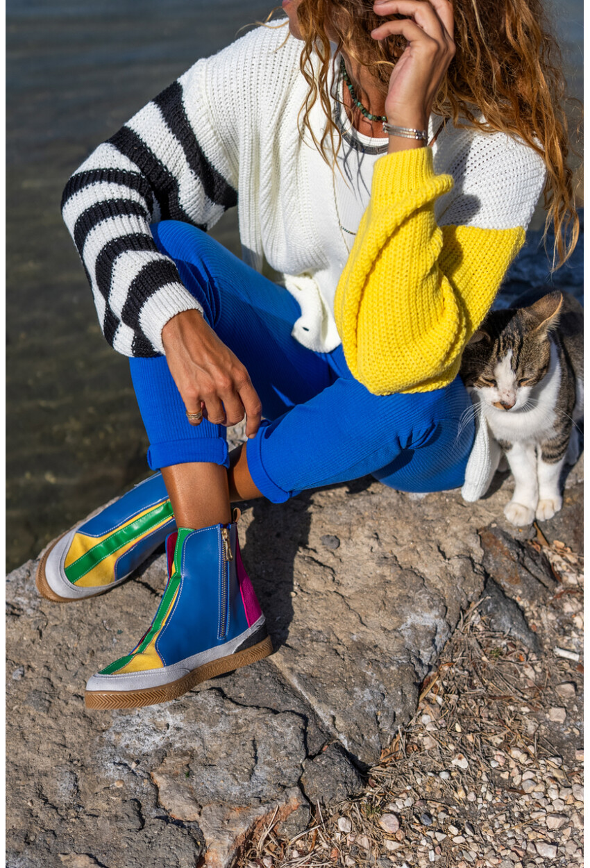 Guki35 Kadın Multi Günlük Rahat Vegan Free High Top Sneaker Gk-Earendel063