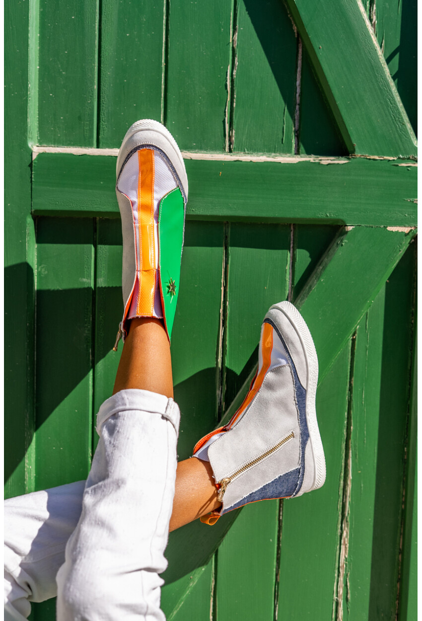 Guki35 Kadın Multi Günlük Rahat Vegan Heart High Top Sneaker Gk-Earendel066