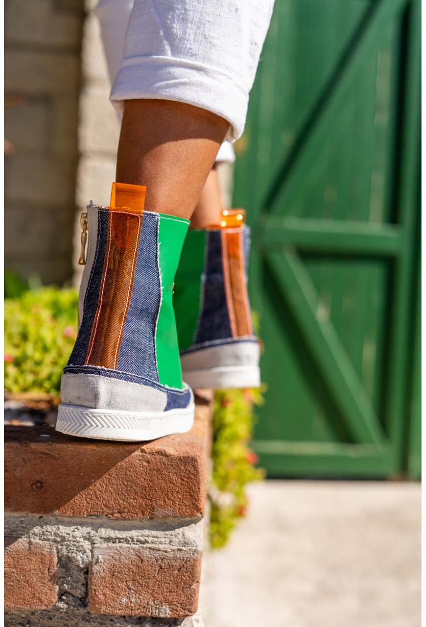 Guki35 Kadın Multi Günlük Rahat Vegan Heart High Top Sneaker Gk-Earendel066