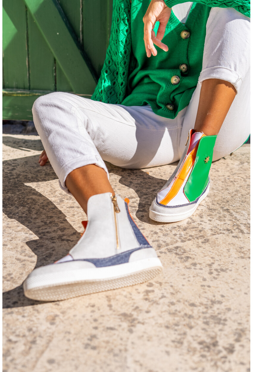 Guki35 Kadın Multi Günlük Rahat Vegan Heart High Top Sneaker Gk-Earendel066