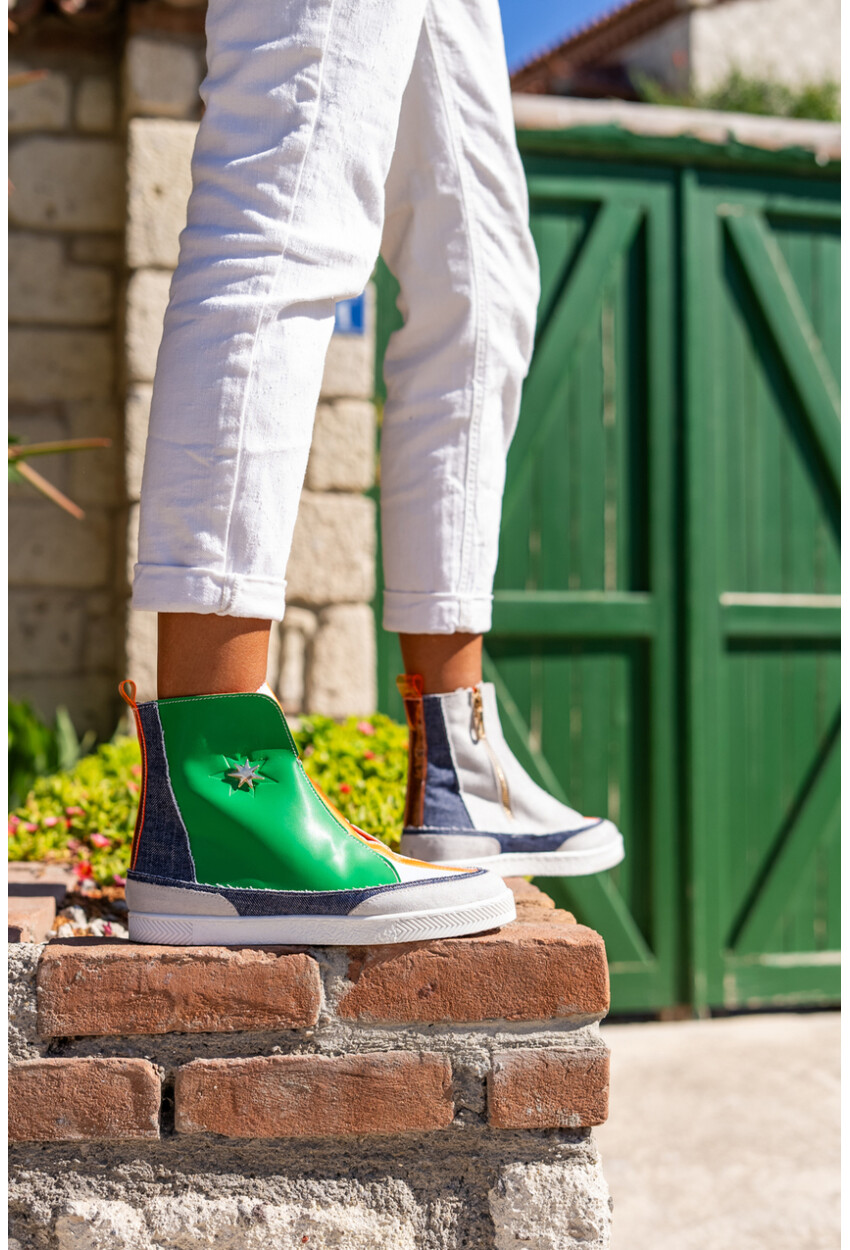 Guki35 Kadın Multi Günlük Rahat Vegan Heart High Top Sneaker Gk-Earendel066