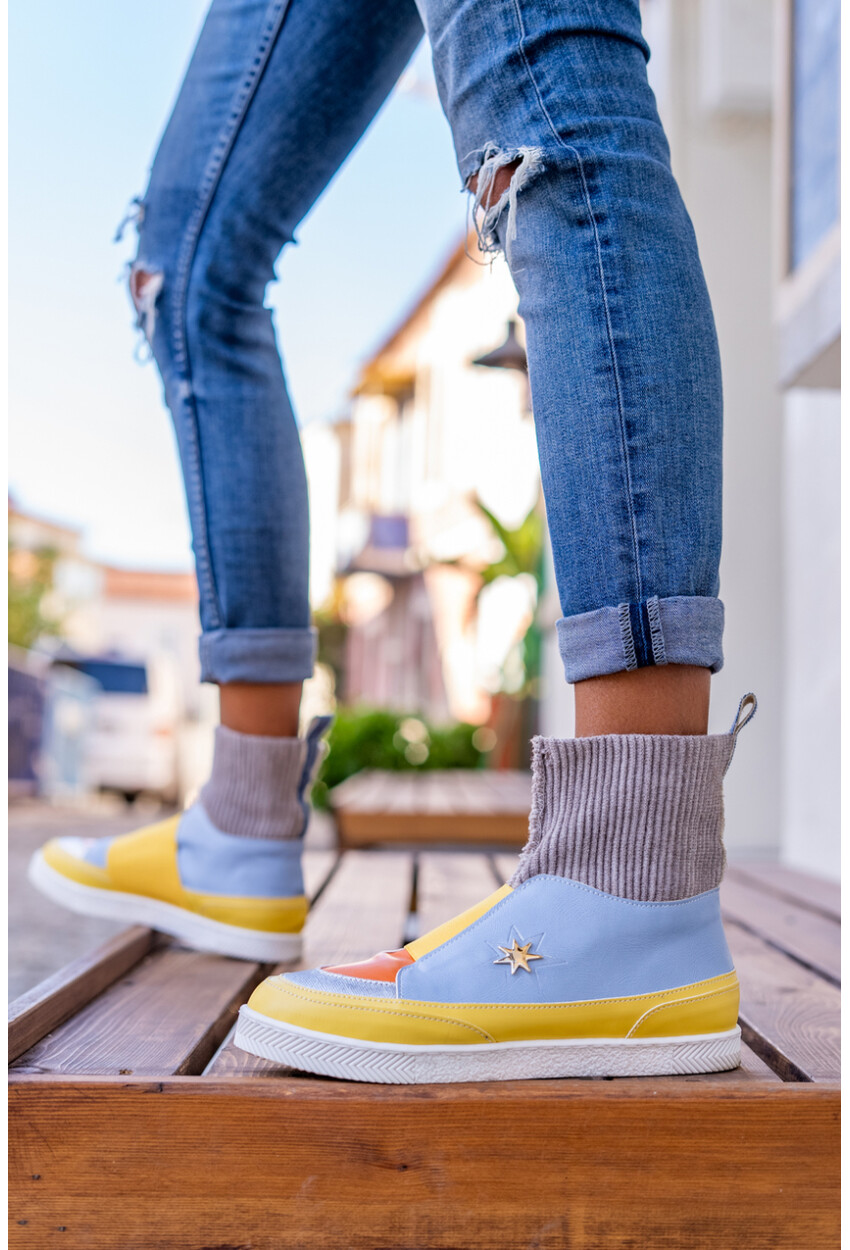 Guki35 Kadın Multi Günlük Rahat Vegan Liveful High Top Sneaker Gk-Venüs060