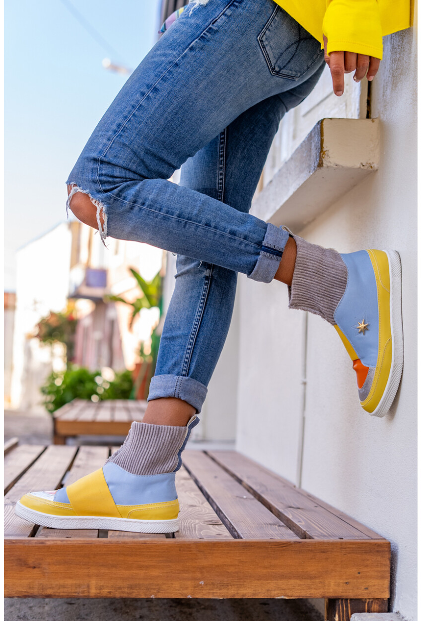Guki35 Kadın Multi Günlük Rahat Vegan Liveful High Top Sneaker Gk-Venüs060