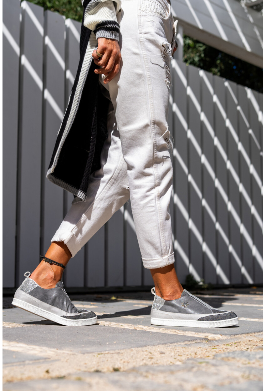Guki35 Kadın Siyah-Gri Günlük Rahat Vegan Movement Sneaker