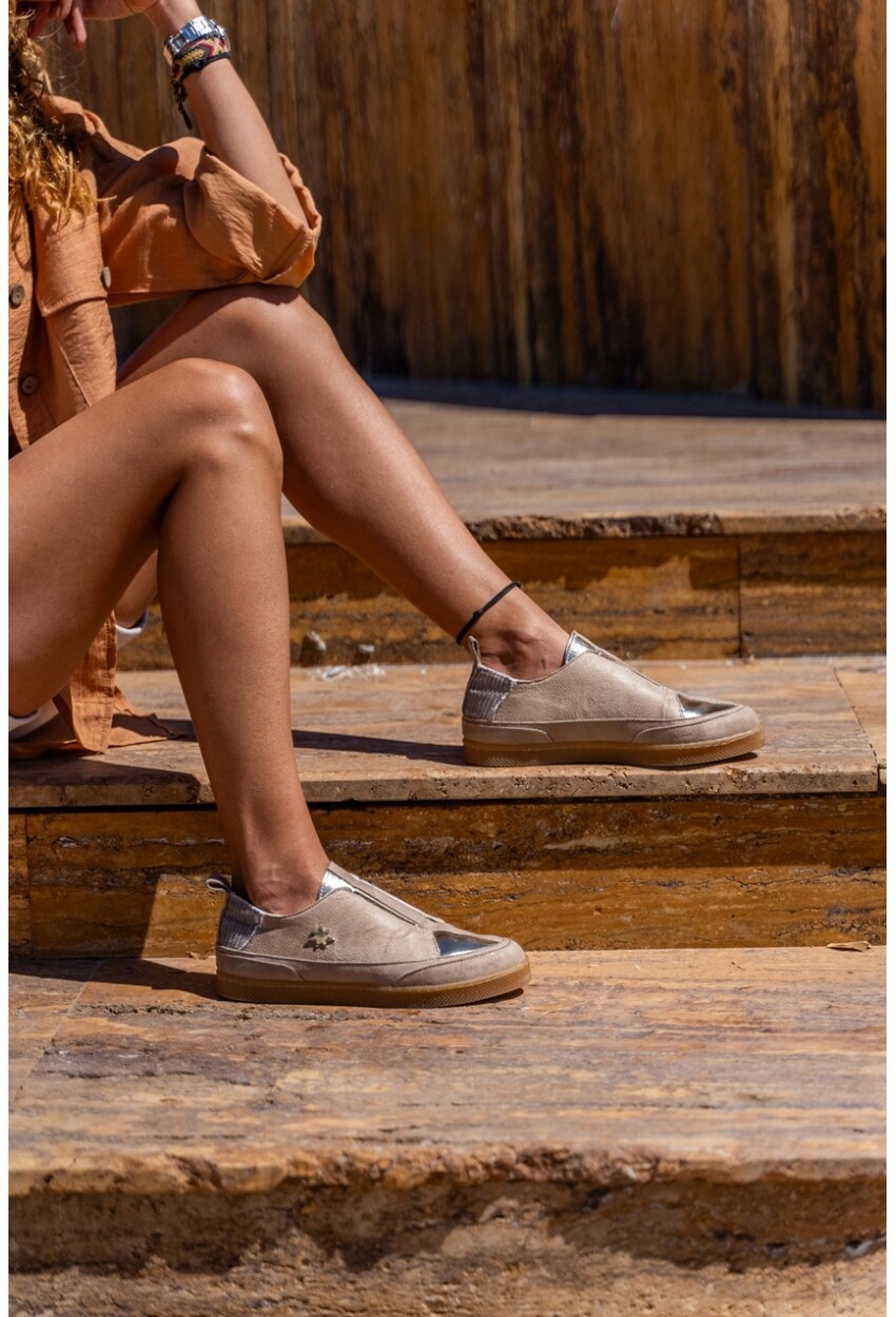 GUKI35 Kadın Bej Günlük Rahat Vegan Sunshine Sneaker