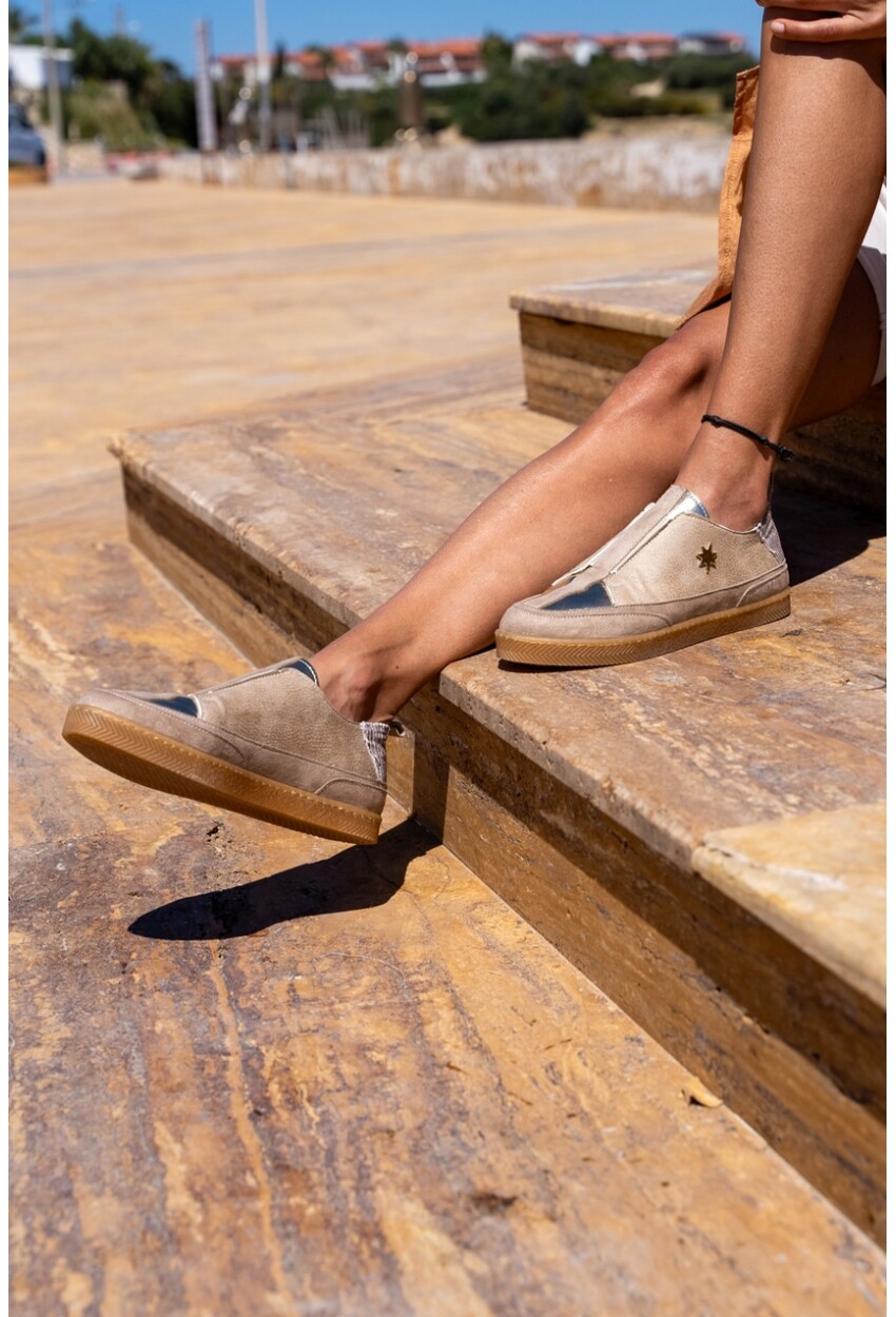 GUKI35 Kadın Bej Günlük Rahat Vegan Sunshine Sneaker