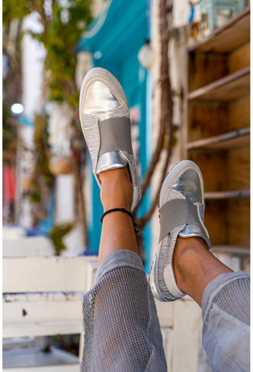Guki35 Kadın Gri Günlük Rahat Vegan Rain Sneaker
