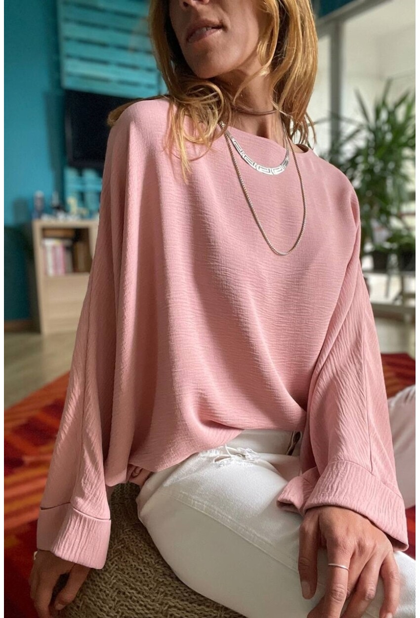 Kadın Pudra Airobin Bluz Bst2943