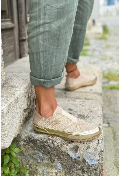 Guki35 Kadın Bej Günlük Rahat Vegan Balance Sneaker