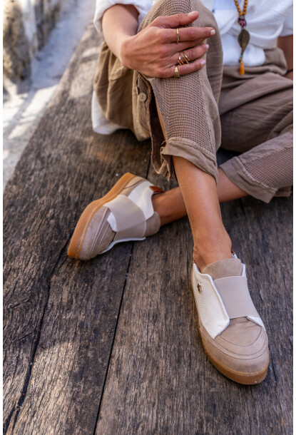 GUKI35 Kadın Bej Günlük Rahat Vegan Style Sneaker