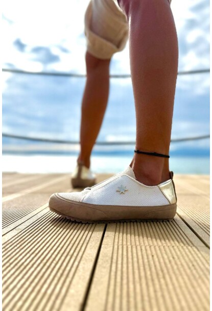 Guki35 Kadın Ekru Günlük Rahat Vegan Baby Sneaker