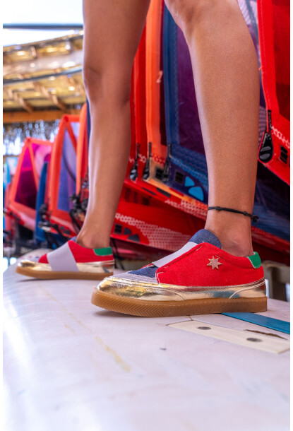 GUKI35 Kadın Kırmızı Günlük Rahat Vegan Crazy Sneaker