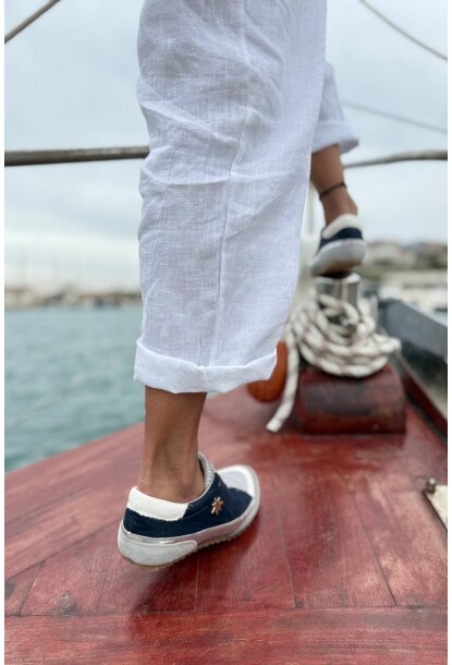 Guki35 Kadın Lacivert Günlük Rahat Vegan Sail Sneaker