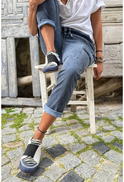 Guki35 Kadın Siyah Beyaz Günlük Rahat Vegan Faith Sneaker