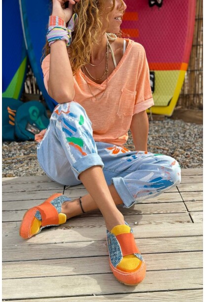 Guki35 Kadın Turuncu Günlük Rahat Vegan Fun Sneaker