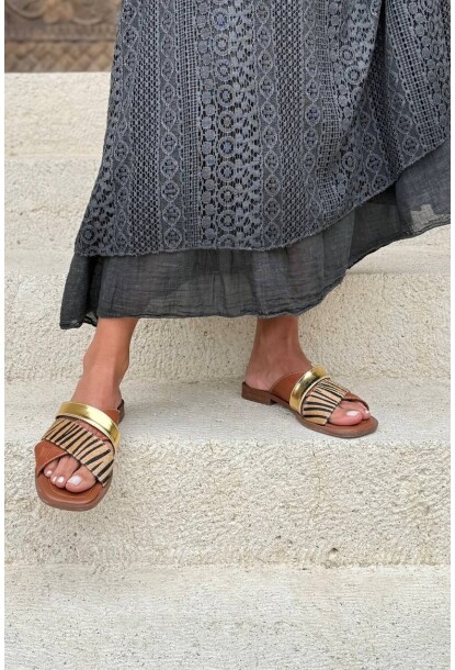 Taba-Gold Yumuşak Tabanlı Bantlı Kullanışlı Günlük Rahat Terlik