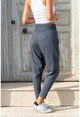 Womens Anthracite Elastic Waist High Waist Shalwar Sweatpants GK-RSD2003