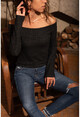 Womens Anthracite Madonna Collar Fluffy Sweater GK-BST30k2756