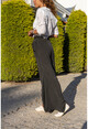 Kadın Antrasit Yıkamalı Asimetrik Kesim Salaş Pantolon GK-RSD2051