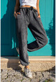 Womens Anthracite Washed Elastic Loose Sweatpants GK-RSD2026