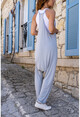 Womens Bebe Blue Back Singlet Detailed Pocket Shalwar Baggy Overalls GK-CCKCC4001