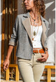 Womens Beige Self-Textured Double-Sided Jacket Cardigan GK-BST2975