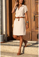 Womens Beige Polo Neck Airobin Dress GK-BST2883