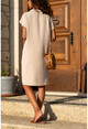 Womens Beige Polo Neck Airobin Dress GK-BST2883