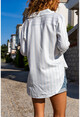 Womens White Striped Loose Shirt BST51306