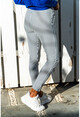Kadın Beyaz İnce Çizgili Belden Bağlamalı Pantolon CCK13006