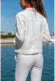 Kadın Beyaz Nakışlı Ajurlu İşlemeli Ceket AYN1759