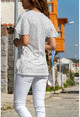 Kadın Beyaz Puantiyeli Kruvaze Bluz BSTT4010-1670