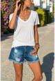 Kadın Beyaz Sırt Detaylı T-Shirt GK-JR214