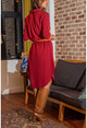 Womens Claret Red Embroidered Shirt Dress BST30k2279